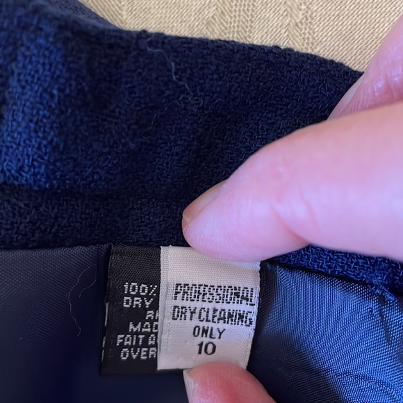 Dark Blue 100% Fine Merino Wool Skirt Made in USA. - Picture 11 of 11